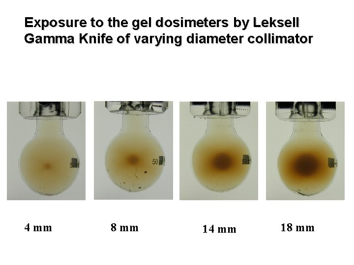 Exposure to the gel dosimeters by Leksell Gamma Knife of varying diameter collimator 4
