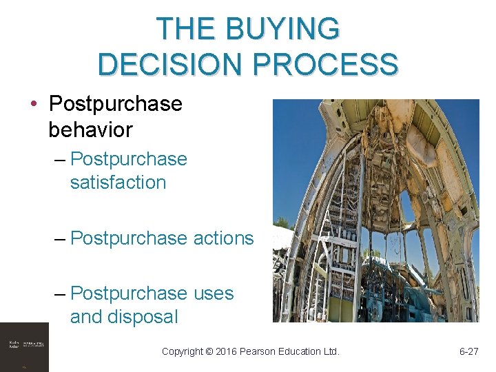 THE BUYING DECISION PROCESS • Postpurchase behavior – Postpurchase satisfaction – Postpurchase actions –