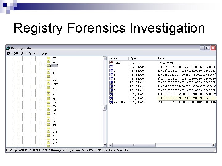 Registry Forensics Investigation 