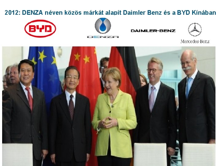 2012: DENZA néven közös márkát alapít Daimler Benz és a BYD Kínában 