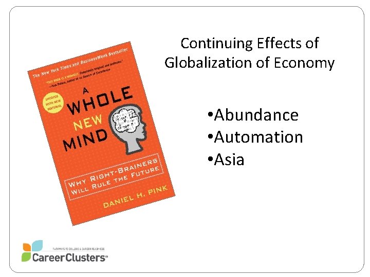 Continuing Effects of Globalization of Economy • Abundance • Automation • Asia 