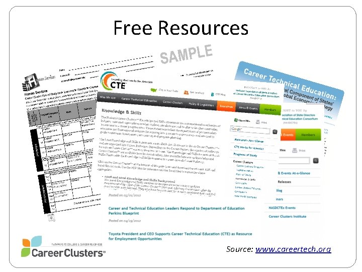 Free Resources Source: www. careertech. org 