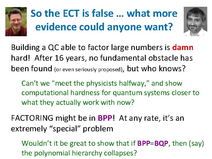 So the ECT is false … what more evidence could anyone want? Building a So the ECT is false … what more evidence could anyone want? Building a