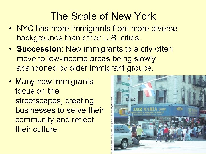 The Scale of New York • NYC has more immigrants from more diverse backgrounds