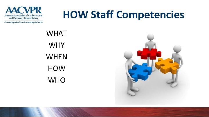 HOW Staff Competencies WHAT WHY WHEN HOW WHO 