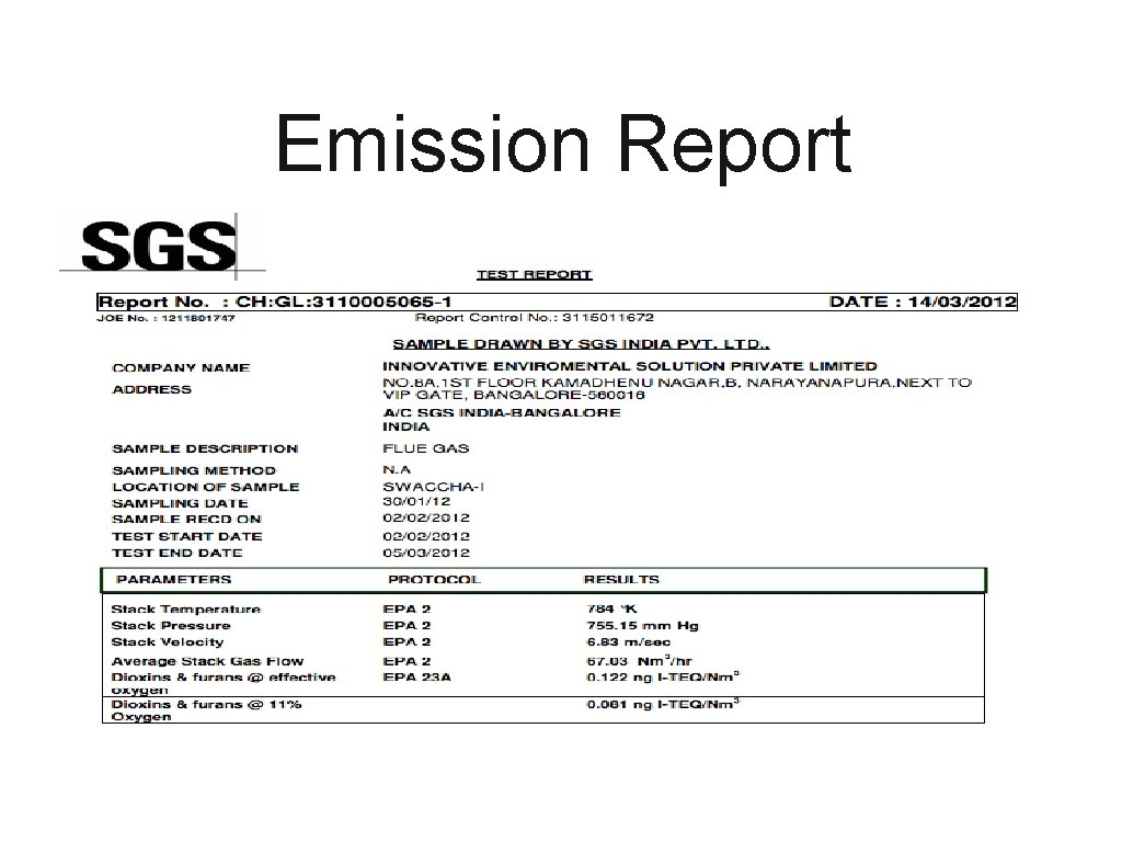 Emission Report 