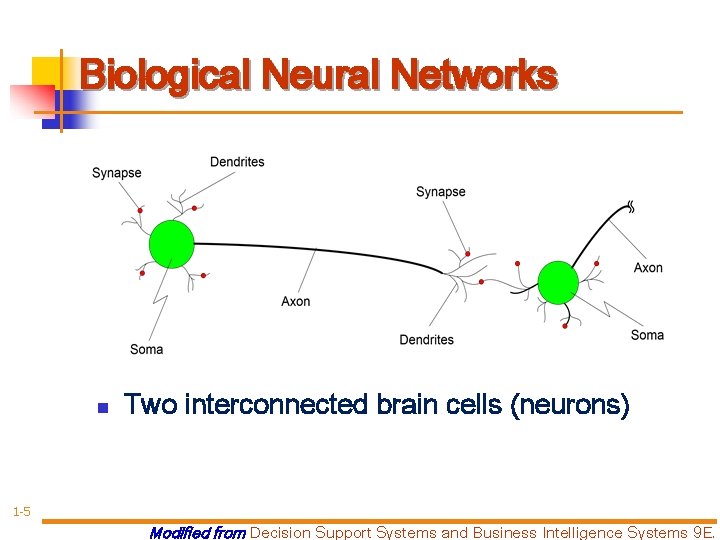 Biological Neural Networks n Two interconnected brain cells (neurons) 1 -5 Modified from Decision