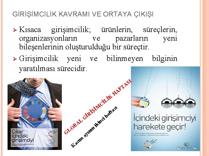 GİRİŞİMCİLİK KAVRAMI VE ORTAYA ÇIKIŞI Ø Kısaca girişimcilik; ürünlerin, süreçlerin, organizasyonların ve pazarların yeni