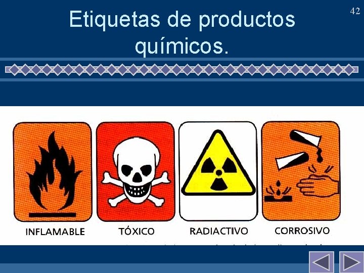 Etiquetas de productos químicos. 42 