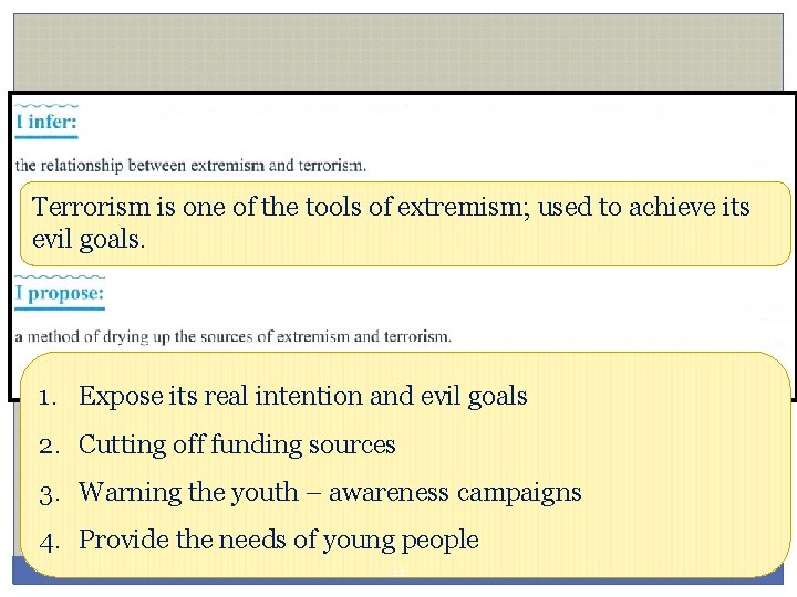 Terrorism is one of the tools of extremism; used to achieve its evil goals.