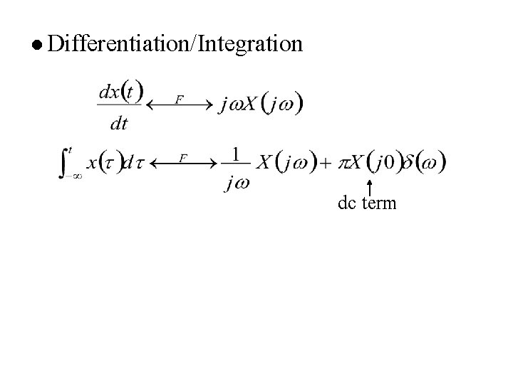 l Differentiation/Integration dc term 