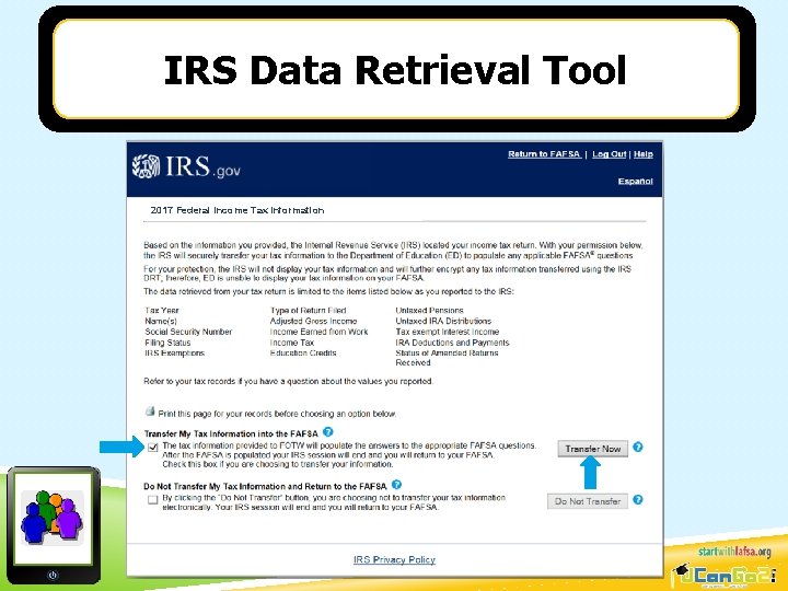 IRS Data Retrieval Tool 2017 Federal Income Tax Information 