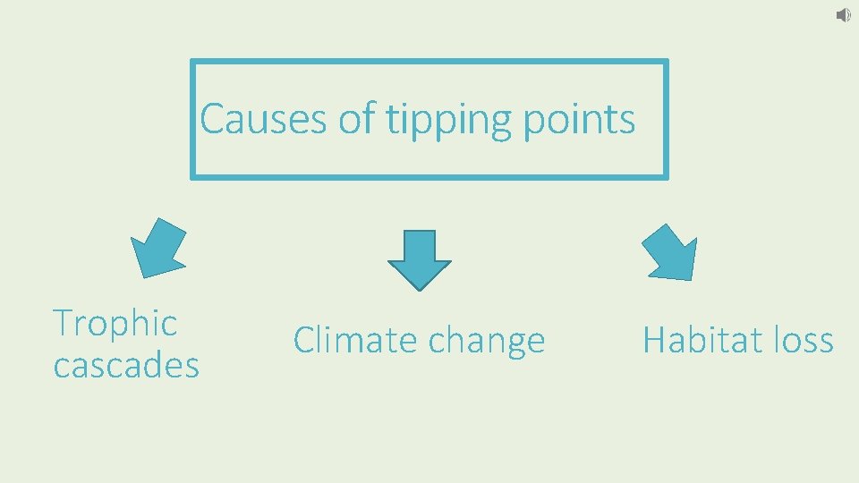 Causes of tipping points Trophic cascades Climate change Habitat loss 