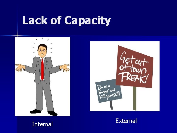 Lack of Capacity Internal External 