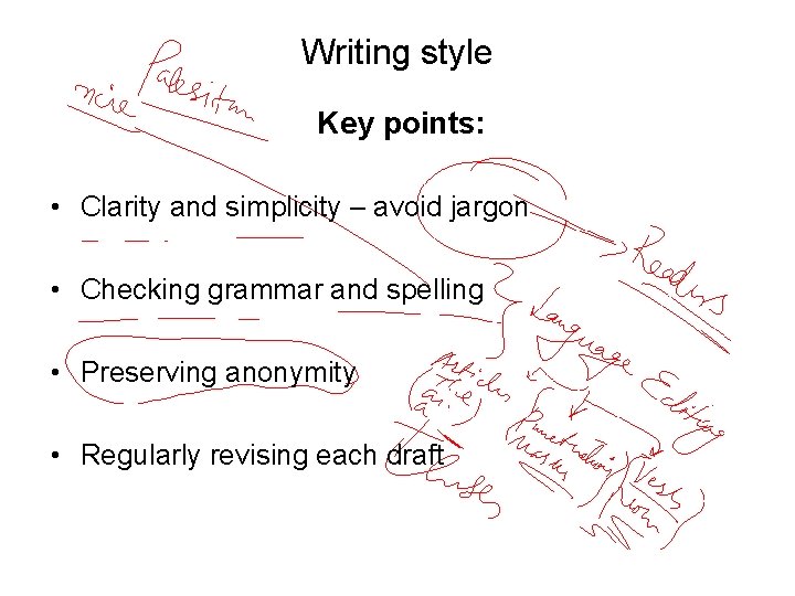 Slide 14. 15 Writing style Key points: • Clarity and simplicity – avoid jargon