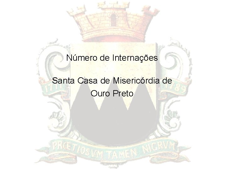 Número de Internações Santa Casa de Misericórdia de Ouro Preto 