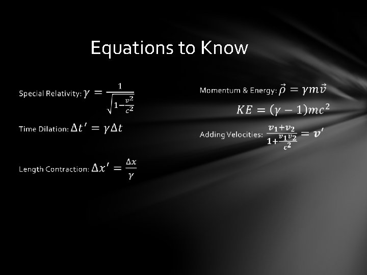 Equations to Know 