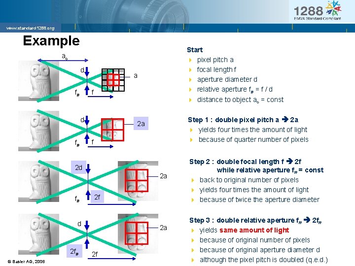 www. standard 1288. org Example Start 4 pixel pitch a 4 focal length f