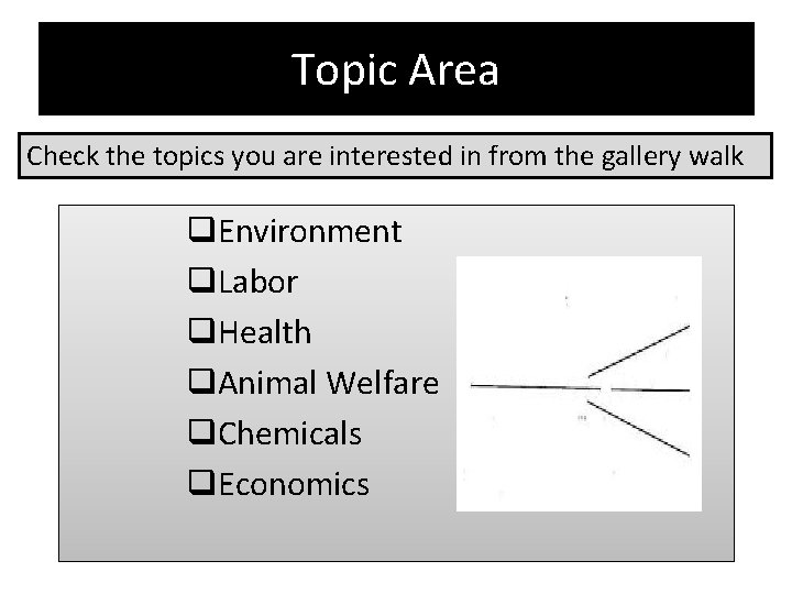 Topic Area Check the topics you are interested in from the gallery walk q.