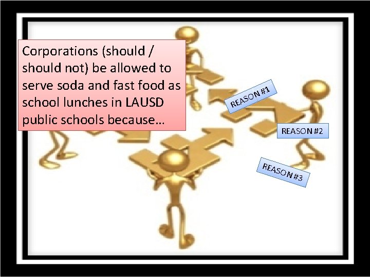 Corporations (should / should not) be allowed to serve soda and fast food as