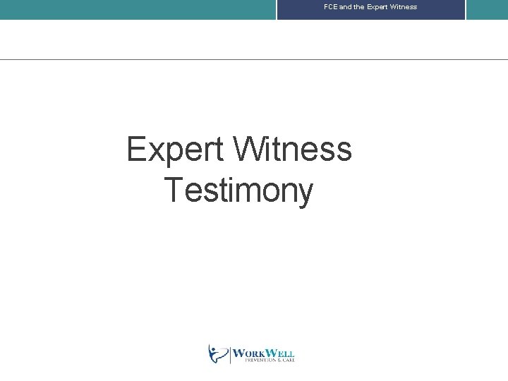 FCE and the Expert Witness Testimony 