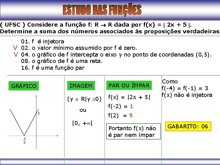 ( UFSC ) Considere a função f: R R dada por f(x) = 2
