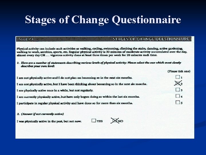 Stages of Change Questionnaire 