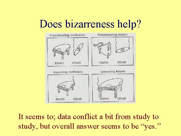 Does bizarreness help? It seems to; data conflict a bit from study to study,