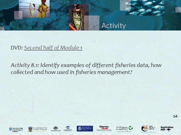 Activity DVD: Second half of Module 1 Activity 8. 1: Identify examples of different