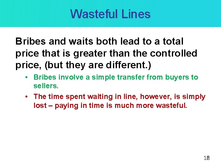 Wasteful Lines Bribes and waits both lead to a total price that is greater