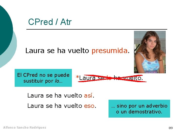 CPred / Atr Laura se ha vuelto presumida. El CPred no se puede sustituir
