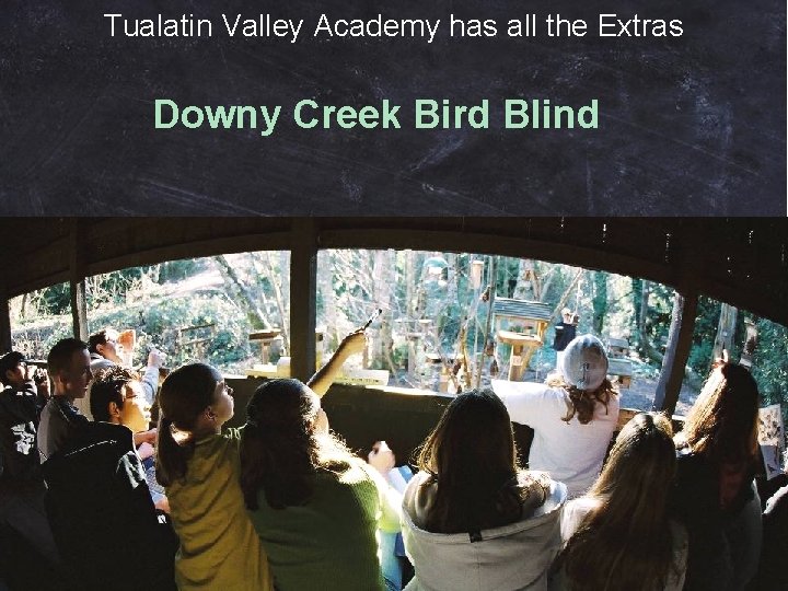 Tualatin Valley Academy has all the Extras Downy Creek Bird Blind 