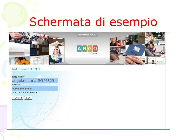 Schermata di esempio Schermata di esempio
