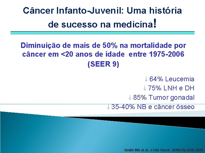 Câncer Infanto-Juvenil: Uma história de sucesso na medicina! Diminuição de mais de 50% na