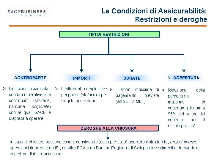 Le Condizioni di Assicurabilità: Restrizioni e deroghe TIPI DI RESTRIZIONI CONTROPARTE IMPORTI DURATE %