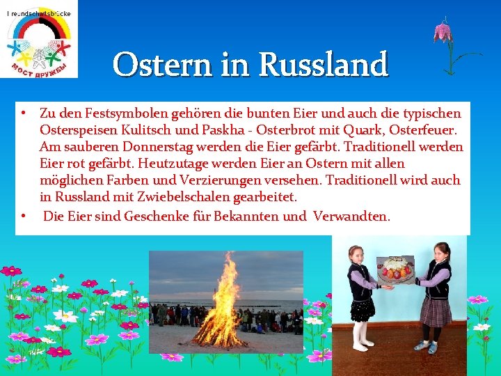 Ostern in Russland • Zu den Festsymbolen gehören die bunten Eier und auch die