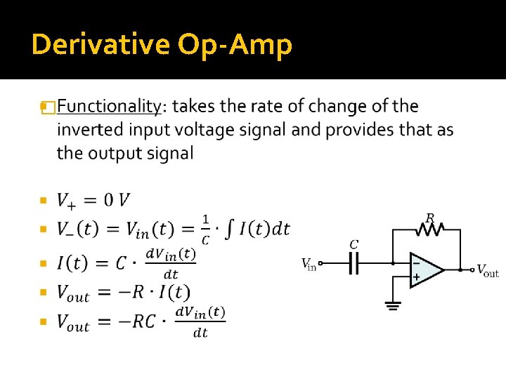 Derivative Op-Amp � 