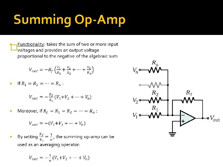 Summing Op-Amp � 