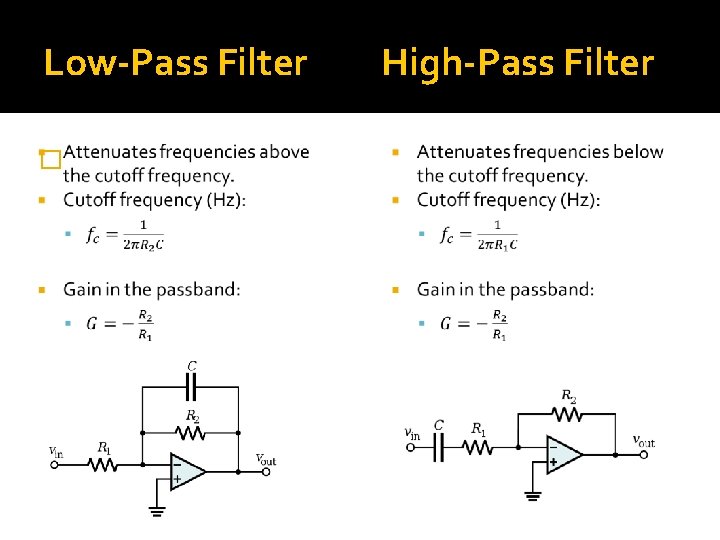 Low-Pass Filter � High-Pass Filter 