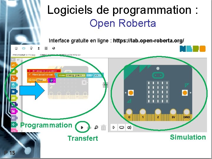 Logiciels de programmation : Open Roberta Interface gratuite en ligne : https: //lab. open-roberta.