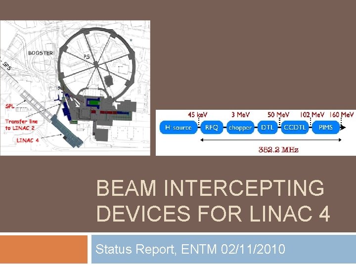 BEAM INTERCEPTING DEVICES FOR LINAC 4 Status Report, ENTM 02/11/2010 