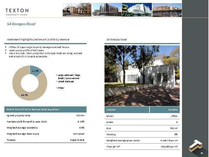 54 Bompas Road Investment highlights and tenant profile by revenue § § § 54 54 Bompas Road Investment highlights and tenant profile by revenue § § § 54