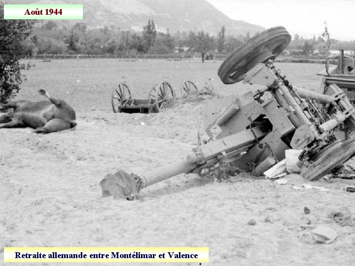 Août 1944 Retraite allemande entre Montélimar et Valence 
