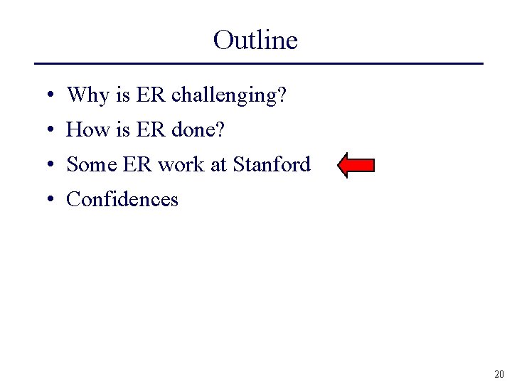 Outline • Why is ER challenging? • How is ER done? • Some ER