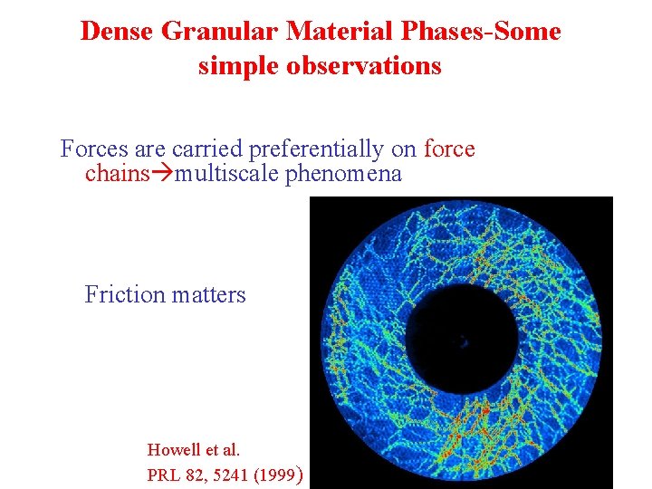 Dense Granular Material Phases-Some simple observations Forces are carried preferentially on force chains multiscale