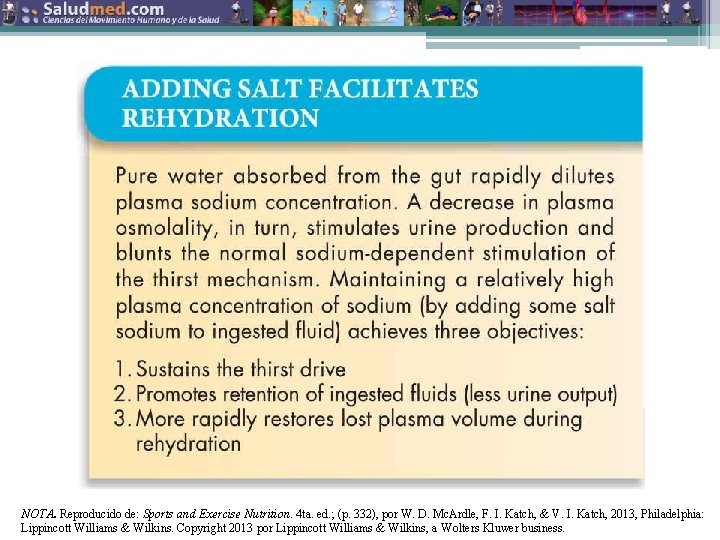 NOTA. Reproducido de: Sports and Exercise Nutrition. 4 ta. ed. ; (p. 332), por