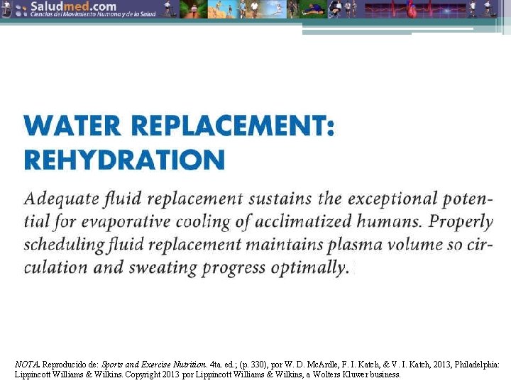 NOTA. Reproducido de: Sports and Exercise Nutrition. 4 ta. ed. ; (p. 330), por