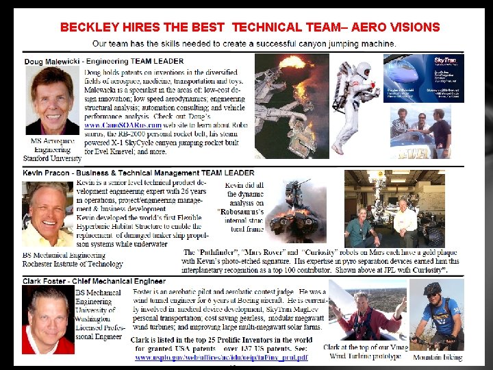 BECKLEY HIRES THE BEST TECHNICAL TEAM– AERO VISIONS 