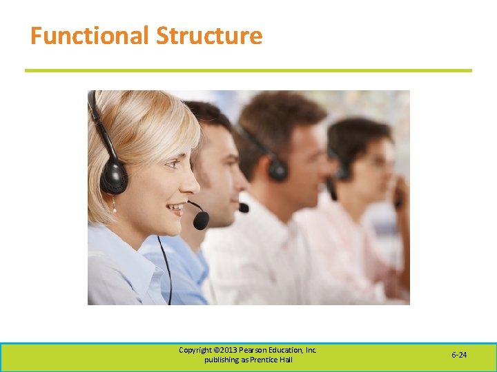 Functional Structure Copyright © 2013 Pearson Education, Inc. publishing as Prentice Hall 6 -24