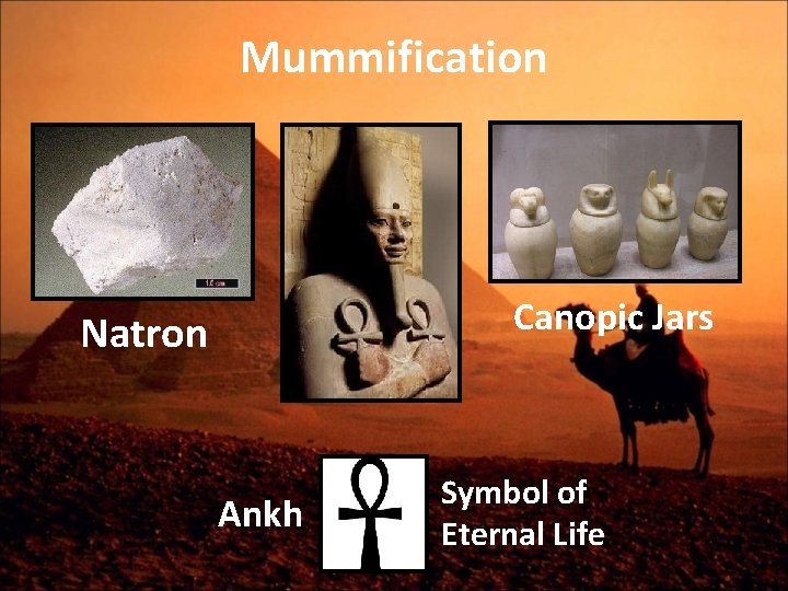 Mummification Canopic Jars Natron Ankh Symbol of Eternal Life 